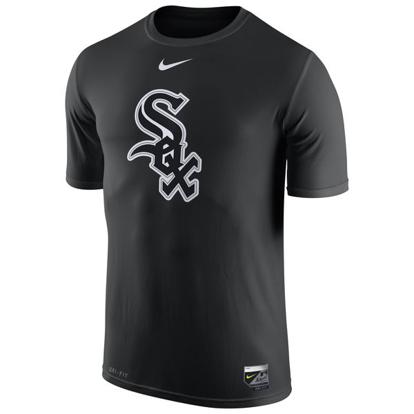 MLB Men Chicago White Sox Nike Authentic Collection Legend Logo 1.5 Performance TShirt Black->mlb t-shirts->Sports Accessory